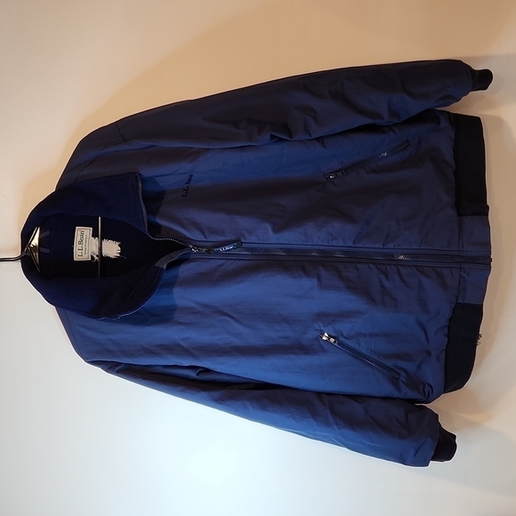 Vintage LL Bean Men’s Warm Up Bomber Jacket Fleece Lined USA Made Blue Mens XL - Picture 1 of 13